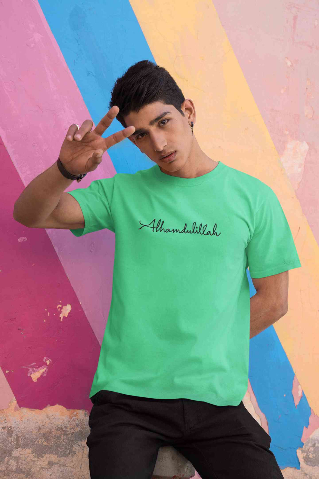 Alhamdulillah Mens Half Sleeves T-shirt- KidsFashionVilla