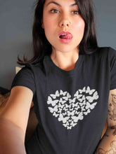 Load image into Gallery viewer, Butterflies In The Form Of A Heart Vector Women Half Sleeves T-shirt- KidsFashionVilla
