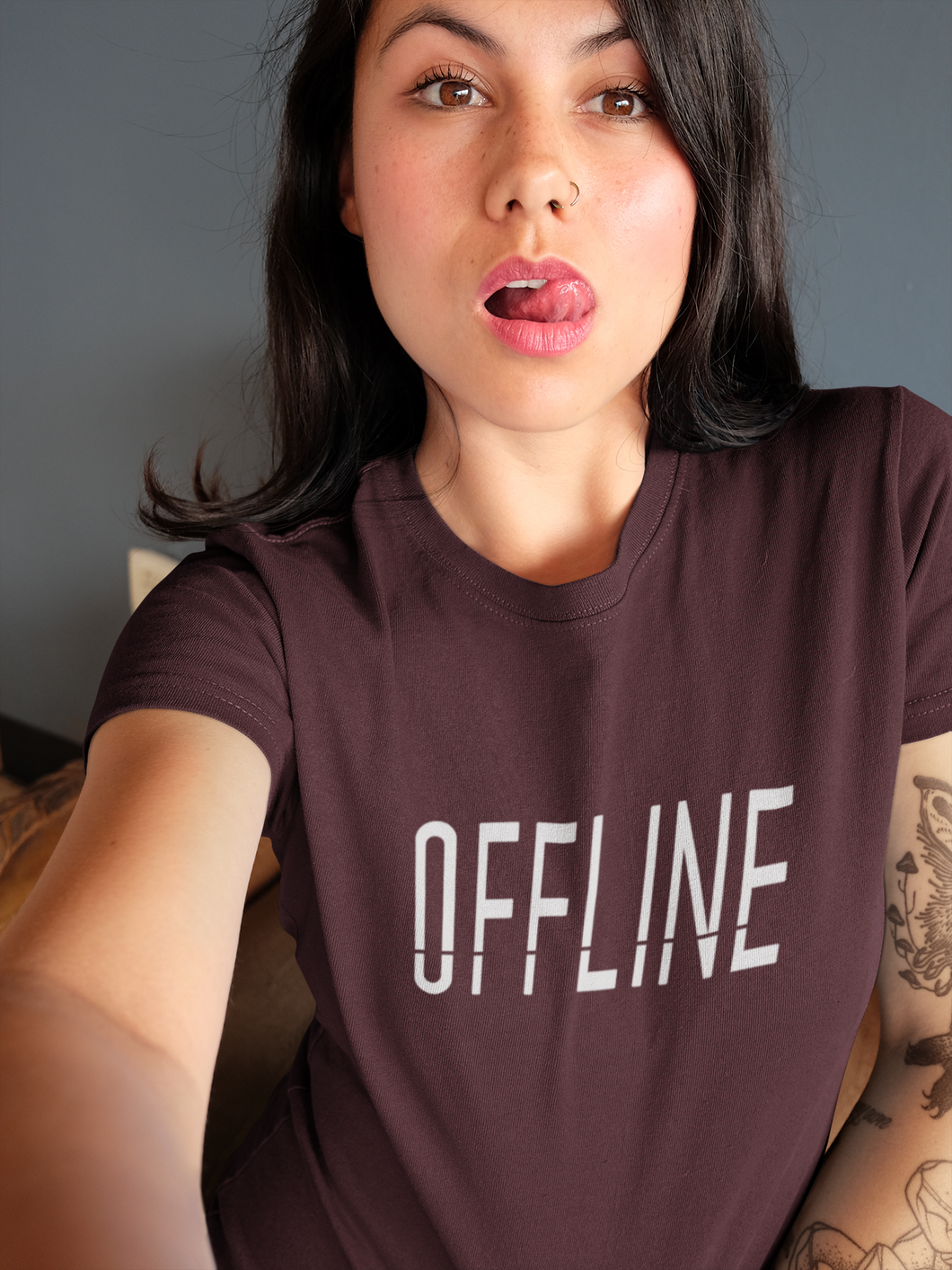 Offline Women Half Sleeves T-shirt- KidsFashionVilla