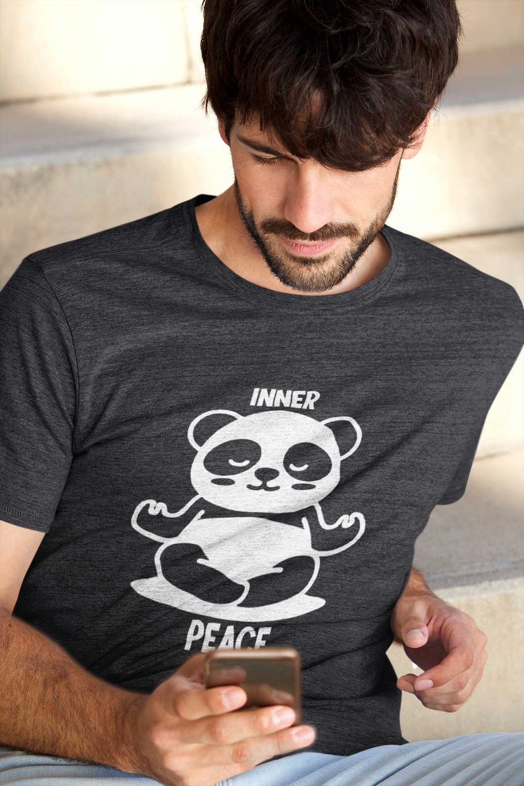 Inner Peace Mens Half Sleeves T-shirt- KidsFashionVilla