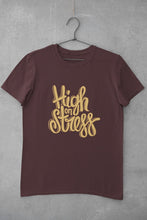 Load image into Gallery viewer, High On Stress Typography Mens Half Sleeves T-shirt- FunkyTeesClub - Funky Tees Club
