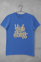 Load image into Gallery viewer, High On Stress Typography Mens Half Sleeves T-shirt- FunkyTeesClub - Funky Tees Club
