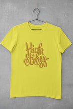 Load image into Gallery viewer, High On Stress Typography Women Half Sleeves T-shirt- FunkyTeesClub - Funky Tees Club
