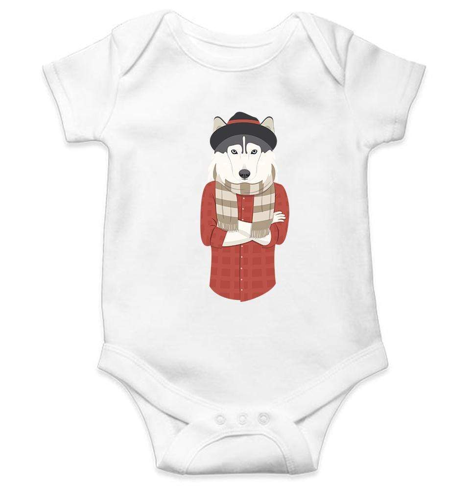 Hipster Wolf Abstract Rompers for Baby Girl- FunkyTradition FunkyTradition