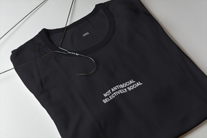 Not Anti Social Selectively Social Minimal Women Half Sleeves T-shirt- KidsFashionVilla
