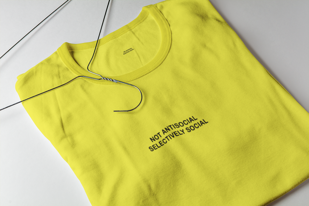 Not Anti Social Selectively Social Minimal Mens Half Sleeves T-shirt- KidsFashionVilla