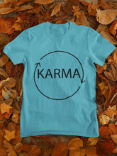 Load image into Gallery viewer, Karma Typography Women Half Sleeves T-shirt- FunkyTeesClub - Funky Tees Club
