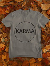 Load image into Gallery viewer, Karma Typography Women Half Sleeves T-shirt- FunkyTeesClub - Funky Tees Club
