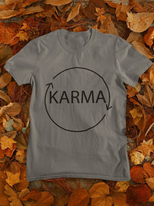 Karma Typography Women Half Sleeves T-shirt- FunkyTeesClub - Funky Tees Club