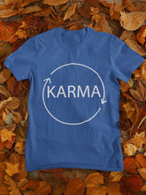 Load image into Gallery viewer, Karma Typography Women Half Sleeves T-shirt- FunkyTeesClub - Funky Tees Club
