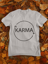 Load image into Gallery viewer, Karma Typography Women Half Sleeves T-shirt- FunkyTeesClub - Funky Tees Club
