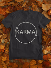 Load image into Gallery viewer, Karma Typography Women Half Sleeves T-shirt- FunkyTeesClub - Funky Tees Club
