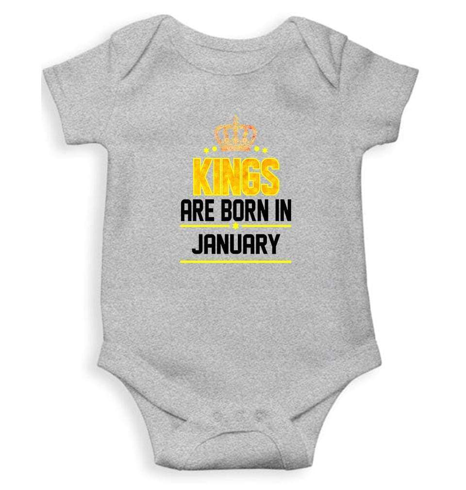Kings are born in January Rompers for Baby Boy - FunkyTradition FunkyTradition
