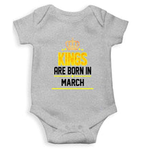 Load image into Gallery viewer, Kings are born in March Rompers for Baby Boy - FunkyTradition FunkyTradition
