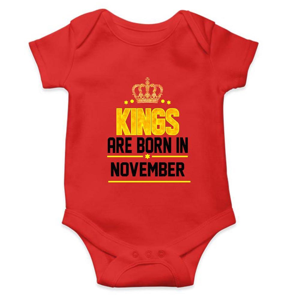 Kings are born in November Rompers for Baby Boy- FunkyTradition FunkyTradition