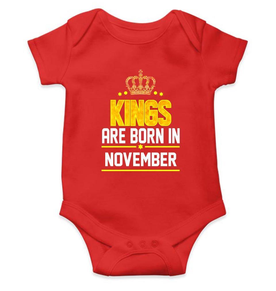 Kings are born in November Rompers for Baby Boy- FunkyTradition FunkyTradition