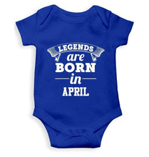 Load image into Gallery viewer, Legends are born in April Rompers for Baby Boy- FunkyTradition FunkyTradition

