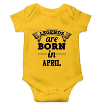 Load image into Gallery viewer, Legends are born in April Rompers for Baby Boy- FunkyTradition FunkyTradition
