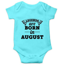 Load image into Gallery viewer, Legends are Born in August Rompers for Baby Girl- FunkyTradition FunkyTradition
