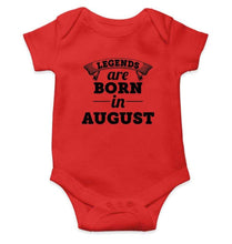 Load image into Gallery viewer, Legends are Born in August Rompers for Baby Girl- FunkyTradition FunkyTradition
