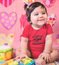 Load image into Gallery viewer, Legends are Born in August Rompers for Baby Girl- FunkyTradition FunkyTradition

