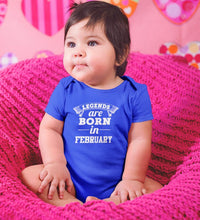 Load image into Gallery viewer, Legends are Born in February Rompers for Baby Girl- FunkyTradition FunkyTradition

