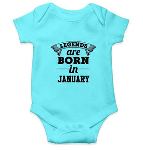 Legends are Born in January Rompers for Baby Girl- FunkyTradition FunkyTradition