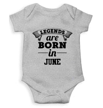 Load image into Gallery viewer, Legends are Born in June Rompers for Baby Girl- FunkyTradition FunkyTradition
