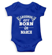 Load image into Gallery viewer, Legends are Born in March Rompers for Baby Girl- FunkyTradition FunkyTradition
