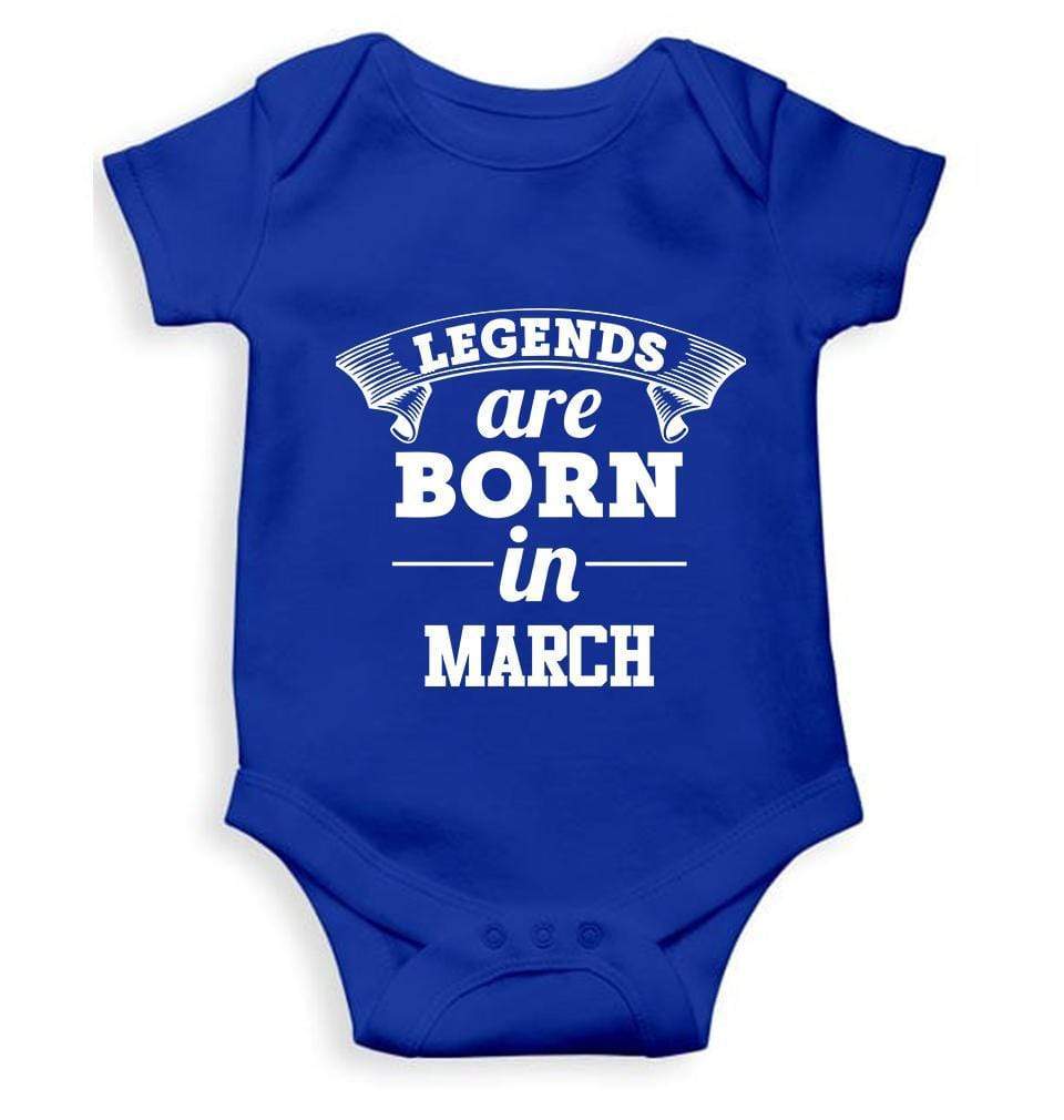 Legends are Born in March Rompers for Baby Girl- FunkyTradition FunkyTradition