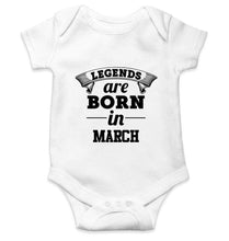 Load image into Gallery viewer, Legends are Born in March Rompers for Baby Girl- FunkyTradition FunkyTradition

