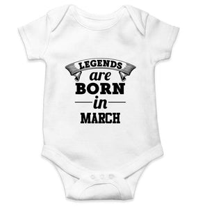 Legends are Born in March Rompers for Baby Girl- FunkyTradition FunkyTradition