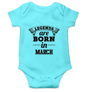 Legends are Born in March Rompers for Baby Girl- FunkyTradition FunkyTradition