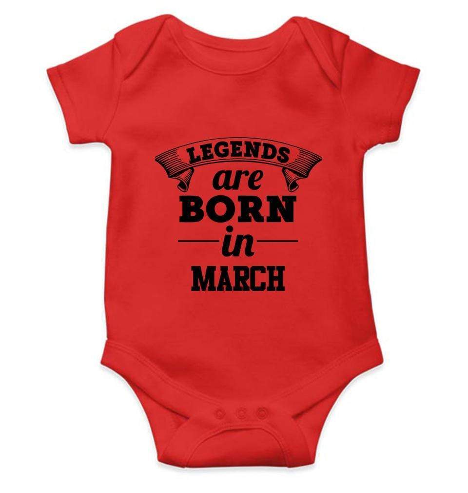 Legends are Born in March Rompers for Baby Girl- FunkyTradition FunkyTradition