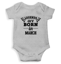 Load image into Gallery viewer, Legends are Born in March Rompers for Baby Girl- FunkyTradition FunkyTradition
