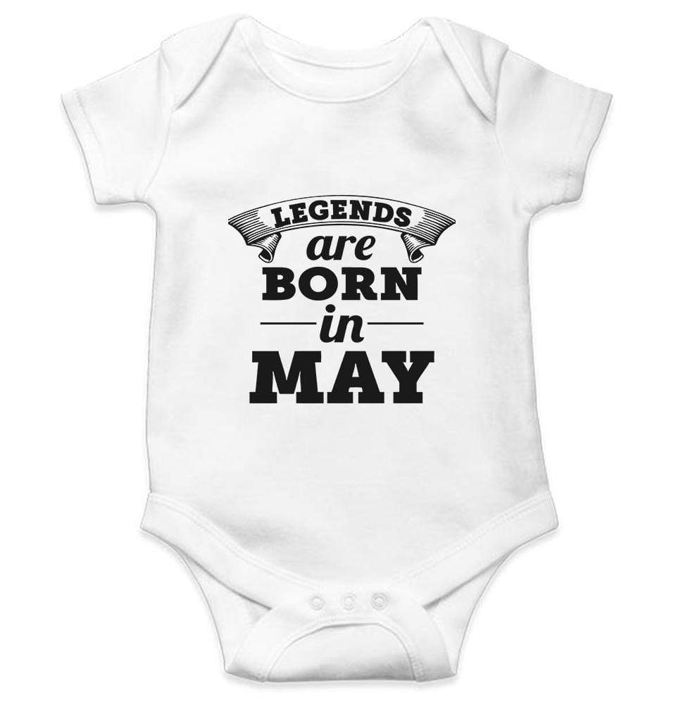 Legends are born in May Rompers for Baby Boy- FunkyTradition FunkyTradition