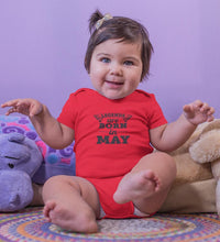 Load image into Gallery viewer, Legends are Born in May Rompers for Baby Girl- FunkyTradition FunkyTradition

