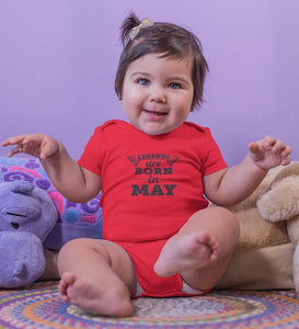 Legends are Born in May Rompers for Baby Girl- FunkyTradition FunkyTradition