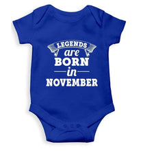 Load image into Gallery viewer, Legends are Born in November Rompers for Baby Girl- FunkyTradition FunkyTradition
