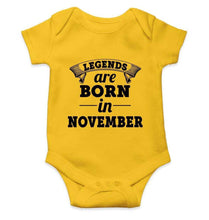 Load image into Gallery viewer, Legends are Born in November Rompers for Baby Girl- FunkyTradition FunkyTradition
