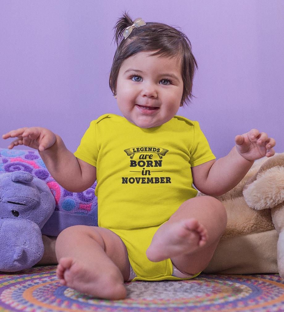 Legends are Born in November Rompers for Baby Girl- FunkyTradition FunkyTradition