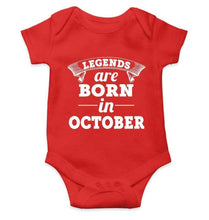 Load image into Gallery viewer, Legends are Born in October Rompers for Baby Girl- FunkyTradition FunkyTradition
