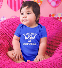 Load image into Gallery viewer, Legends are Born in October Rompers for Baby Girl- FunkyTradition FunkyTradition
