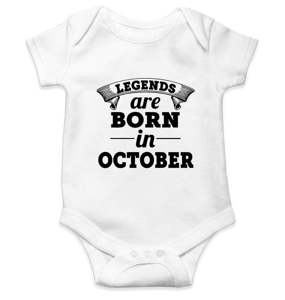 Legends are Born in October Rompers for Baby Girl- FunkyTradition FunkyTradition
