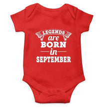 Load image into Gallery viewer, Legends are born in September Rompers for Baby Girl- FunkyTradition FunkyTradition
