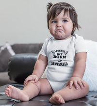 Load image into Gallery viewer, Legends are Born in September Rompers for Baby Girl- FunkyTradition FunkyTradition
