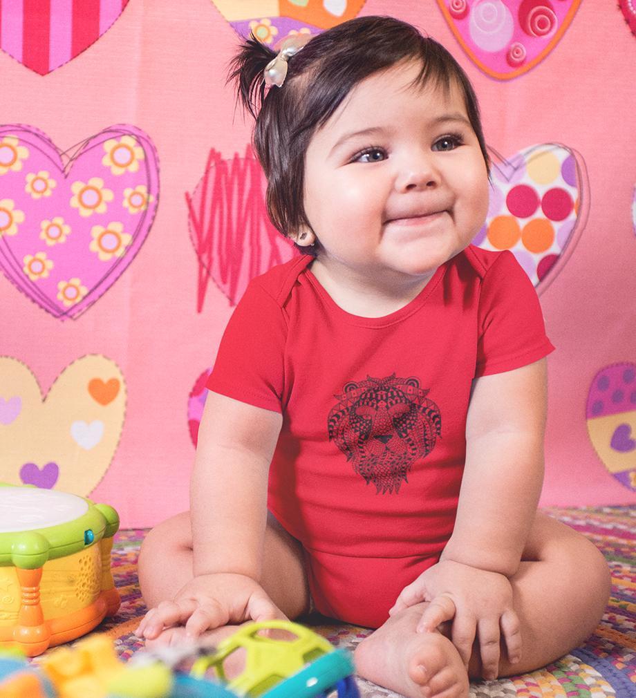 Lion Abstract Rompers for Baby Girl- FunkyTradition FunkyTradition