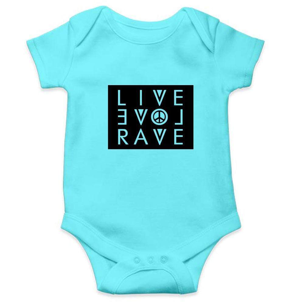 Live Love Rave Rompers for Baby Girl- FunkyTradition FunkyTradition
