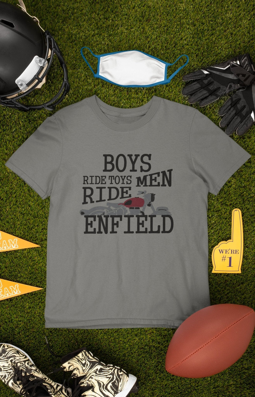 Men Ride Enfield Biker Mens Half Sleeves T-shirt- FunkyTeesClub - Funky Tees Club