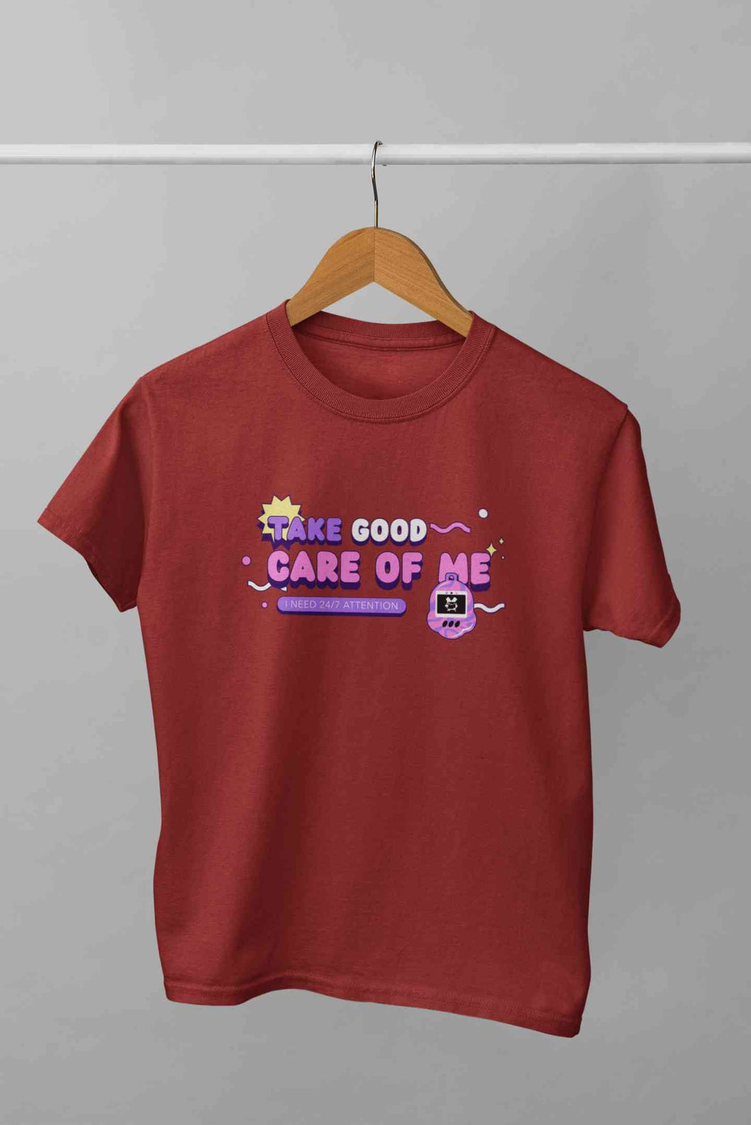 Take Care Of Me Retro Typography Mens Half Sleeves T-shirt- KidsFashionVilla